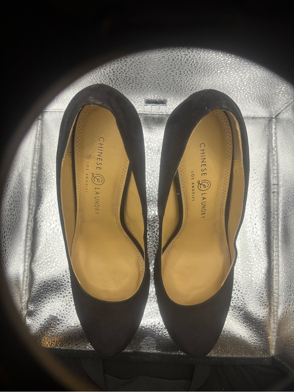 Chinese Laundry Wonder Black Microsuede Pointed Toe Flats Women’s Size 10